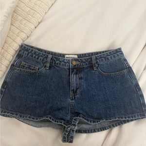 Princess Polly Classic Dark Blue Denim Cutoff Shorts